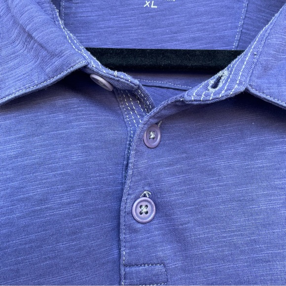 John Varvatos ⭐️ USA Purple Cotton Peace Polo XL - Picture 4 of 11